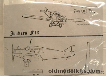 Classic Plane 1/72 Junkers F-13 (F13) plastic model kit
